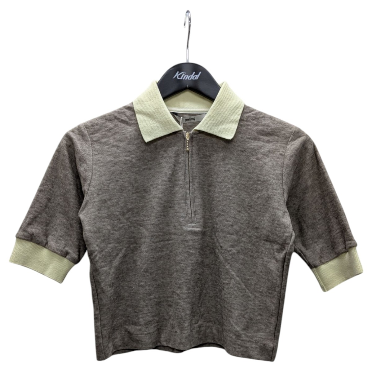 【中古】 pelleq 25SS ハーフジップポロニット TS0917-SS25 ブラウン サイズ:38 【価格見直し】