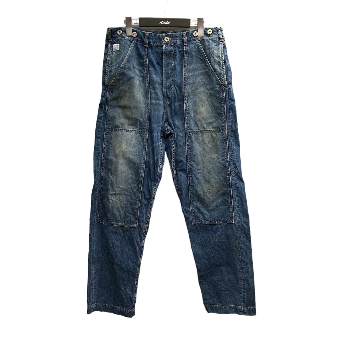 【中古】 The DUFFER of St．GEORGE 「EVANS」 ユーズド加工ダブルニーデニムパンツ インディゴ サイズ：M 【価格見直し】 10,313円
