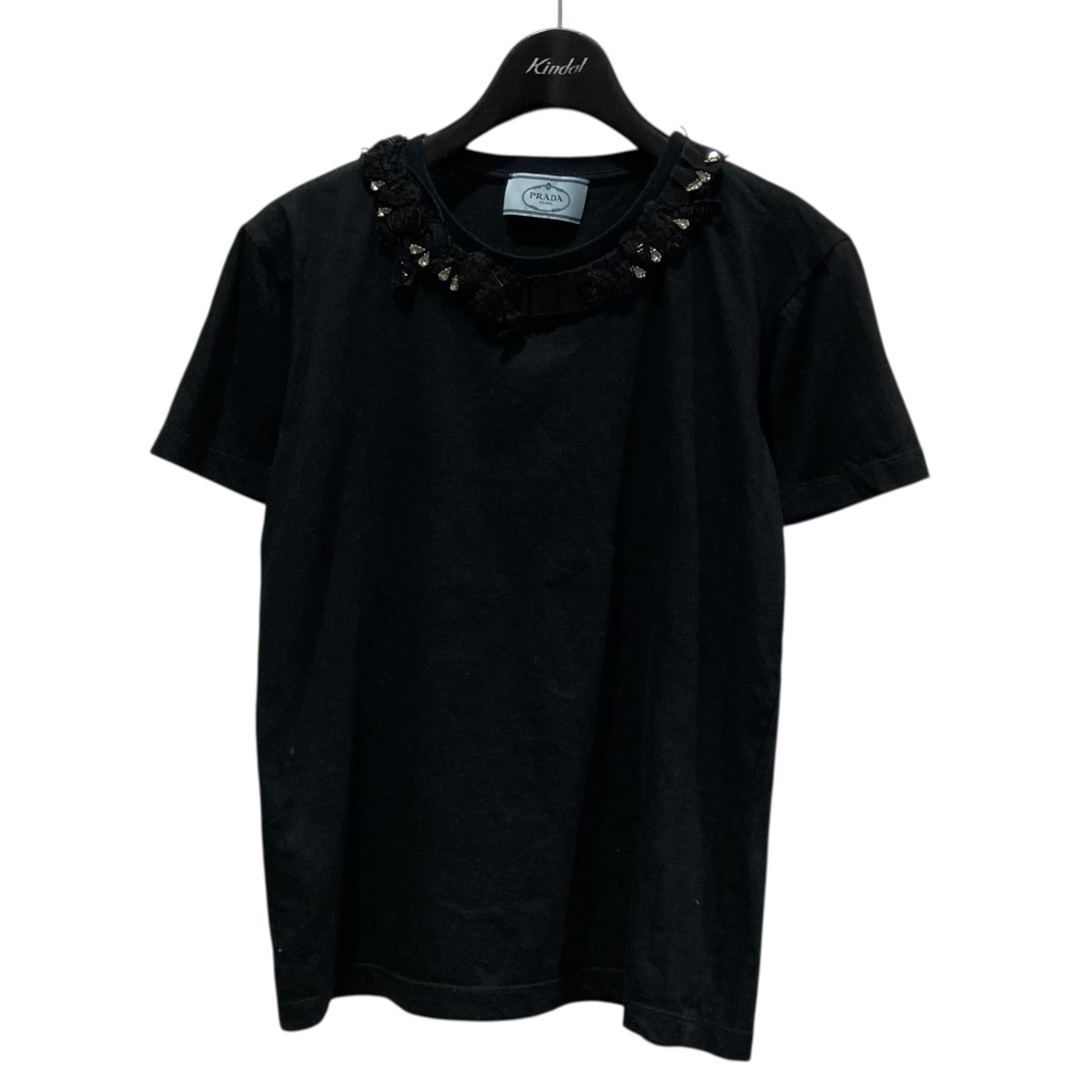 PRADA ボーダーTシャツ Tシャツ ボーダー コットン ホワイト ネイビー 三角ロゴ プラダ