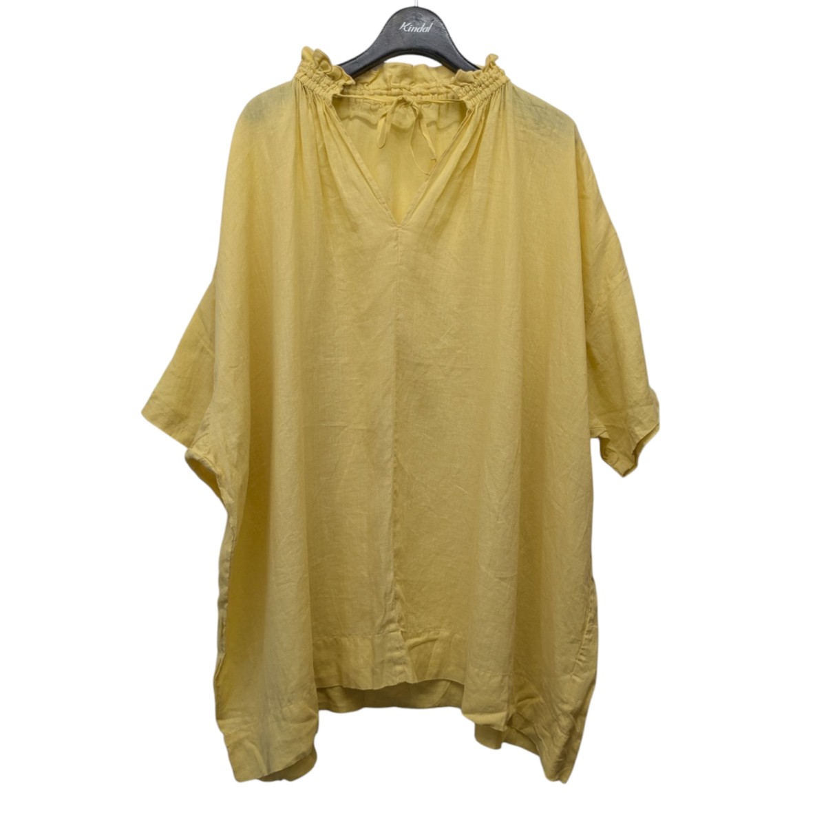 ネストローブ　リネン近江晒しプチフリルチュニック nest Robe ネストローブ 23AW リネン近江晒しプチフリル