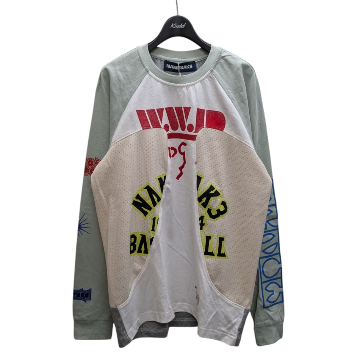【中古】NAMESAKEメッシュロングTシャツ スカイブルー×ホワイト サイズ:XS【価格見直し】|ブランド古着のカインドオル