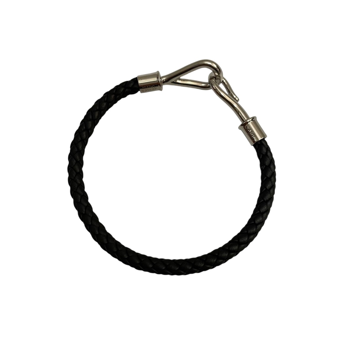 美品 HERMES ジャンボブレスレット レッド 編み込み 2連 シルバー金具 HERMES ジャンボ ブレスレット 2連 シルバー ブラウン 箱付き エルメス