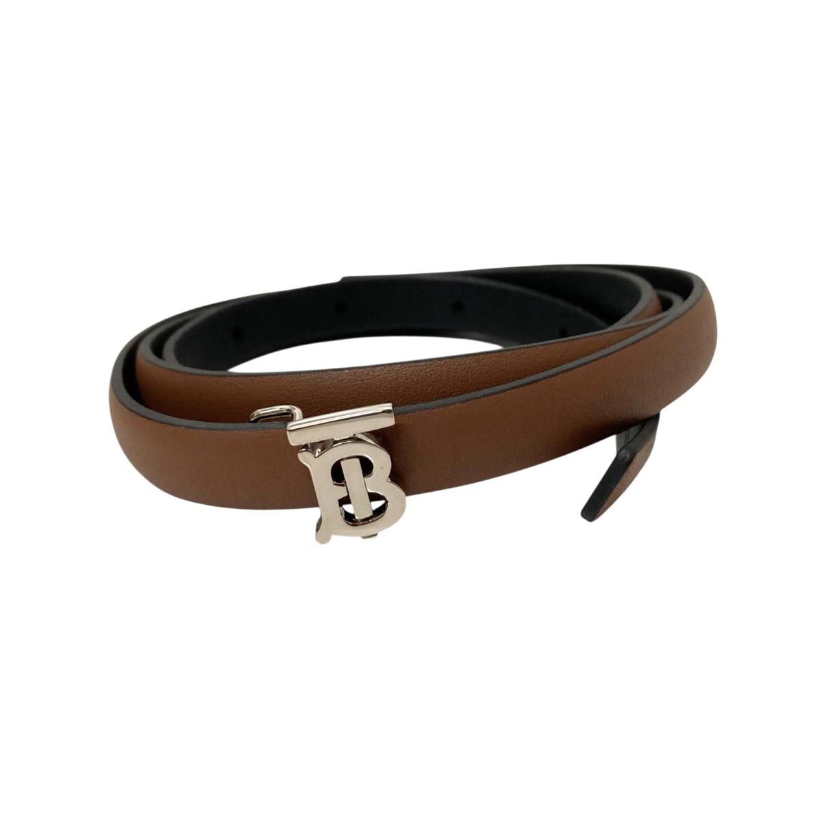 【中古】 BURBERRY TB REVERSIBLE 12 ナローベルト ITPARPEL9BOL ブラウン サイズ：S 【価格見直し】