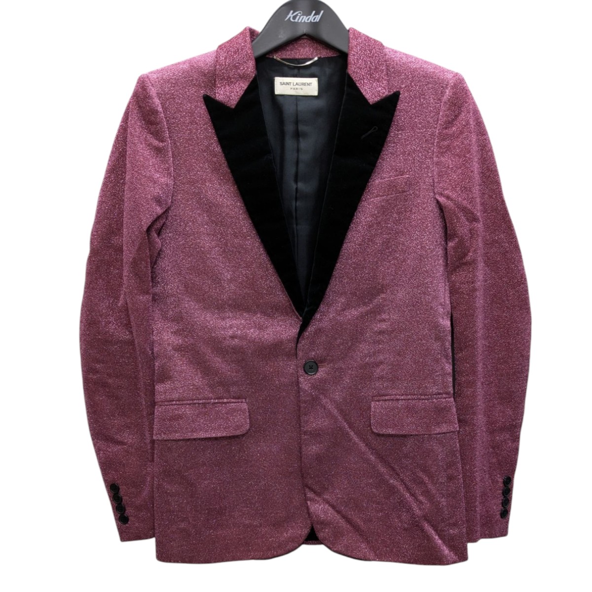 【中古】 Saint Laurent Paris 14AW ラメ ピークドラペルテーラードジャケット ピンク サイズ：42 【価格見直し】 39,754円