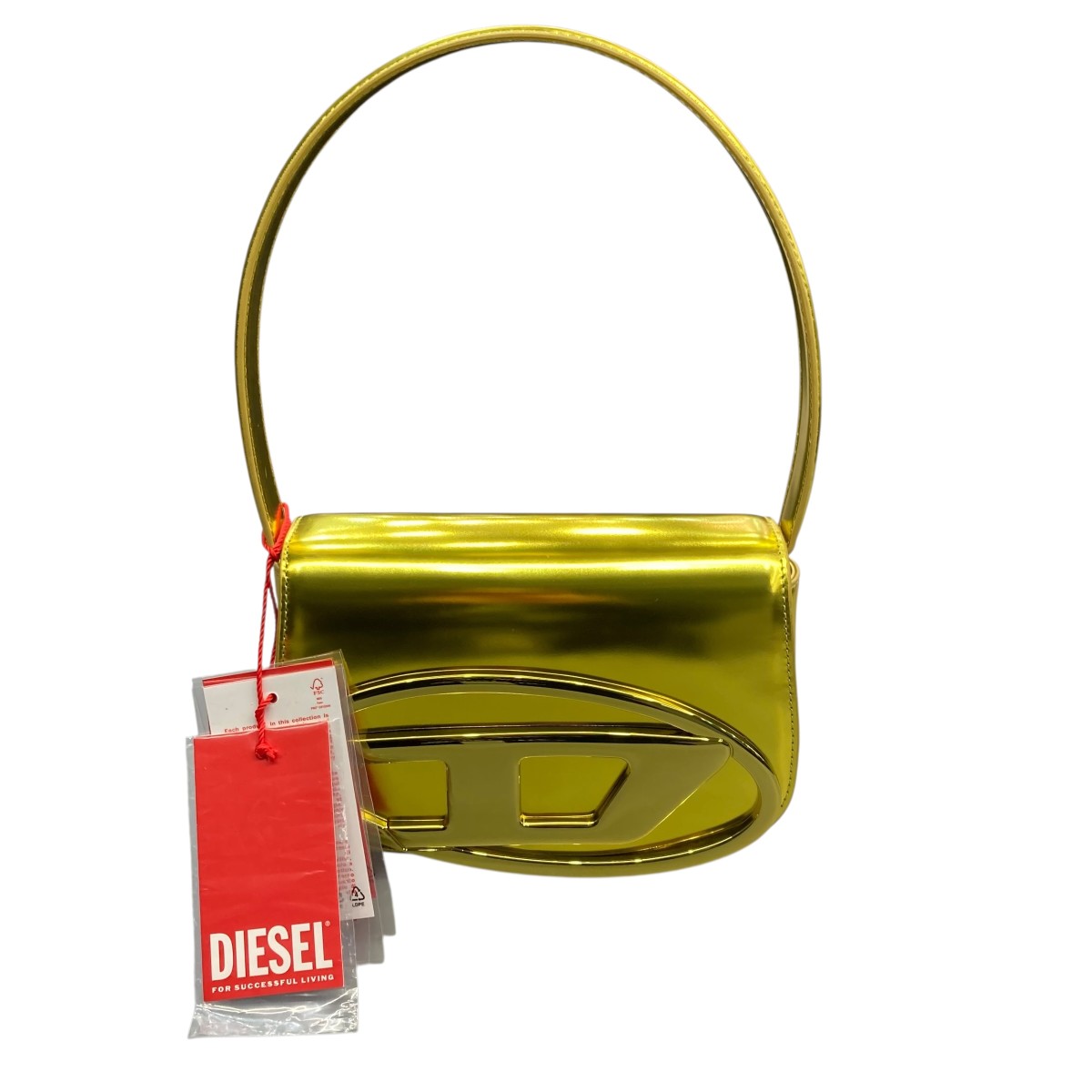 中古】 DIESEL 1DR ショルダーバッグ X08396 PS202 ゴールド 【価格 