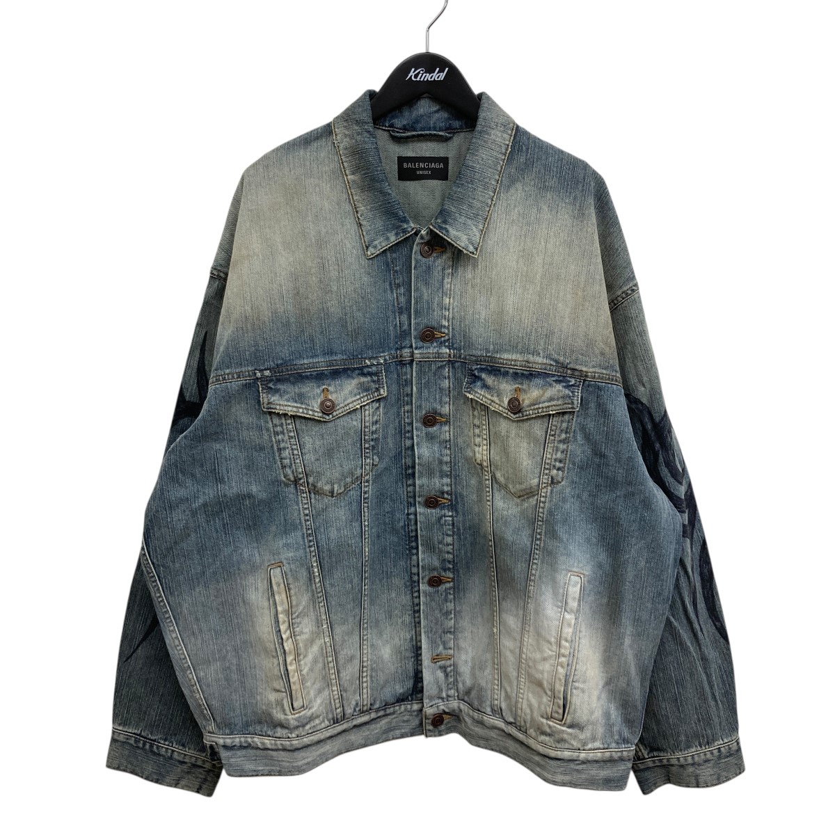 BALENCIAGA＊BAL DIAGONAL ALLOVER デニムジャケット＊送料込 関送込【BALENCIAGA】BAL DIAGONAL ALLOVER ジャケット