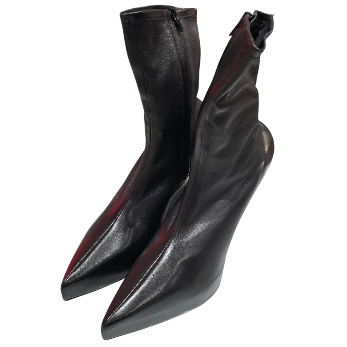 美品 GIVENCHY ジバンシー スタッズ ブラックレザー ショートブーツ