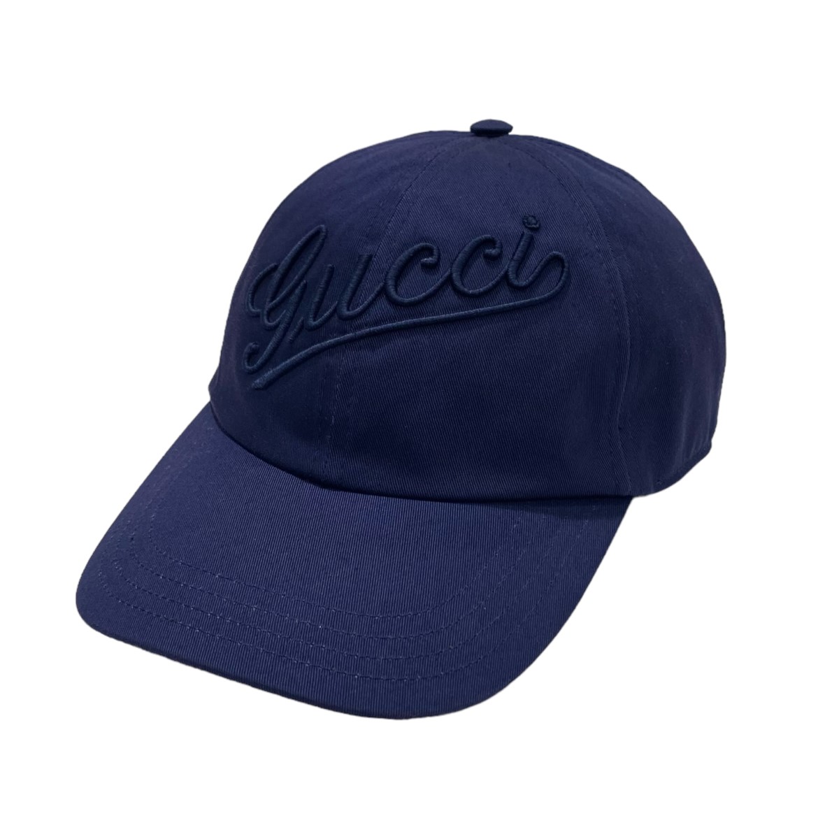 【中古】GUCCI24AW エンブロイダリー付き コットン ベースボールキャップ 792782 4HBBB ネイビー サイズ:S【価格見直し】|ブランド古着のカインドオル