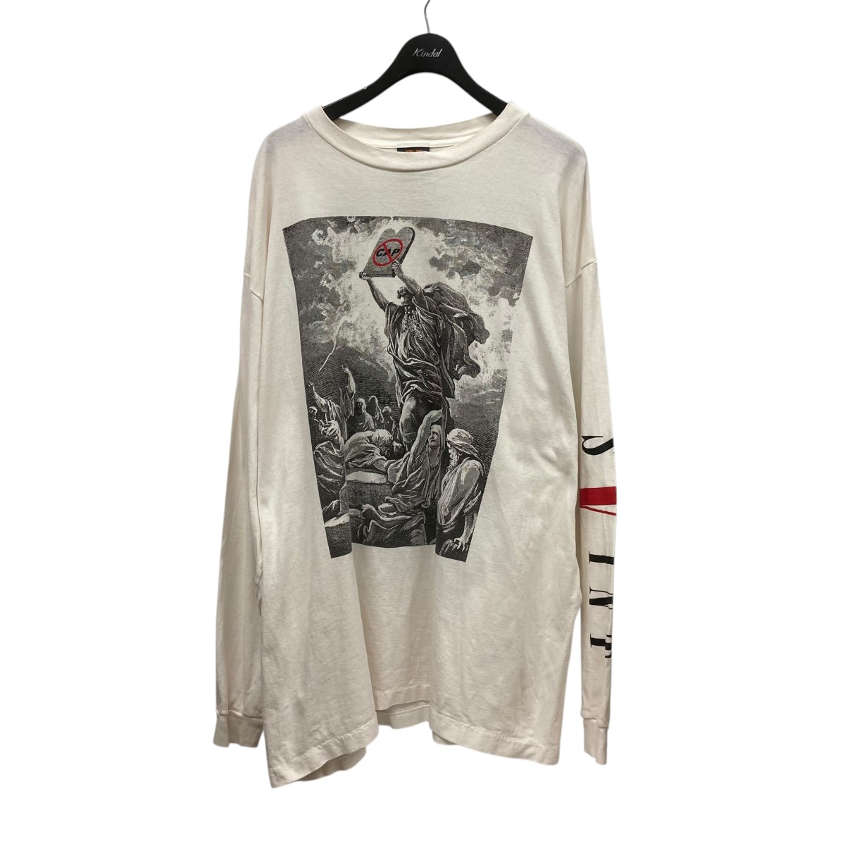 【中古】 SAINT MICHAEL×VLONE 22SS NO CAP LS TEE プリント長袖カットソー ホワイト サイズ：XXXL 【価格見直し】