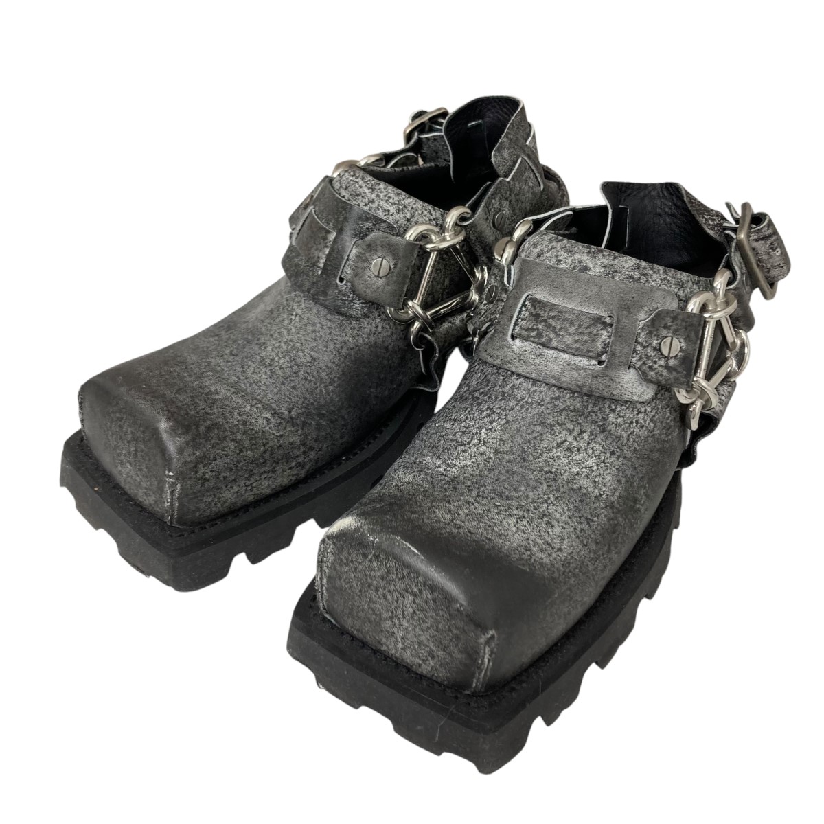Acne Studios レザー ミュール チャンキーヒール ブラック 36 Acne Studios レザー ミュール チャンキーヒール ブラック 36