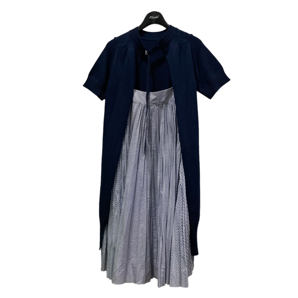 【新品】Sacai サカイ アシンメトリックヘム ドッキングワンピース 新品】Sacai サカイ アシンメトリックヘム ドッキングワンピース