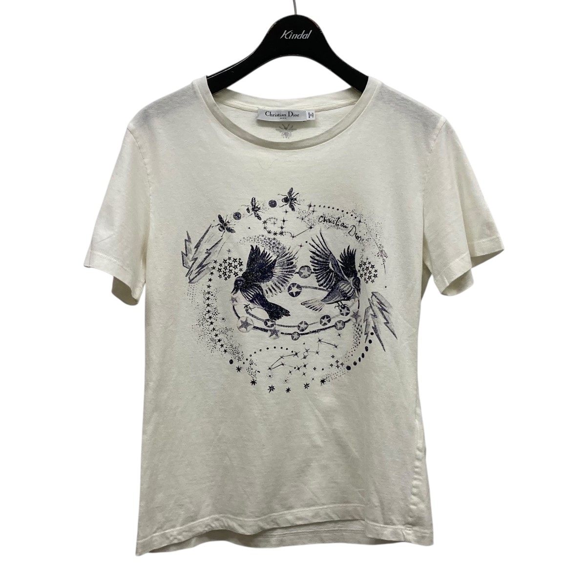 美品　クリスチャンディオール　Tシャツ　ロゴ刺繍　ホワイト　サイズS相当 大人もOK 【DIOR】ロゴ刺繍Tシャツ 可愛い (Dior/キッズ用