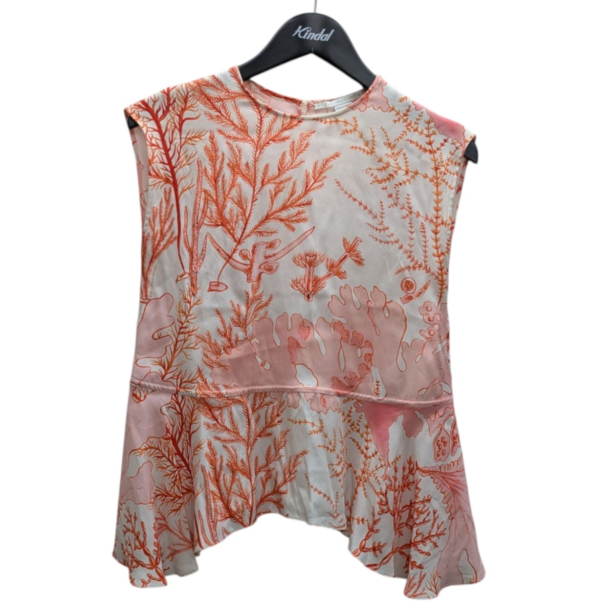 【中古】 STELLA McCARTNEY　 半袖シルクブラウス ホワイト×オレンジ サイズ：34 【260326】（ステラマッカートニー）