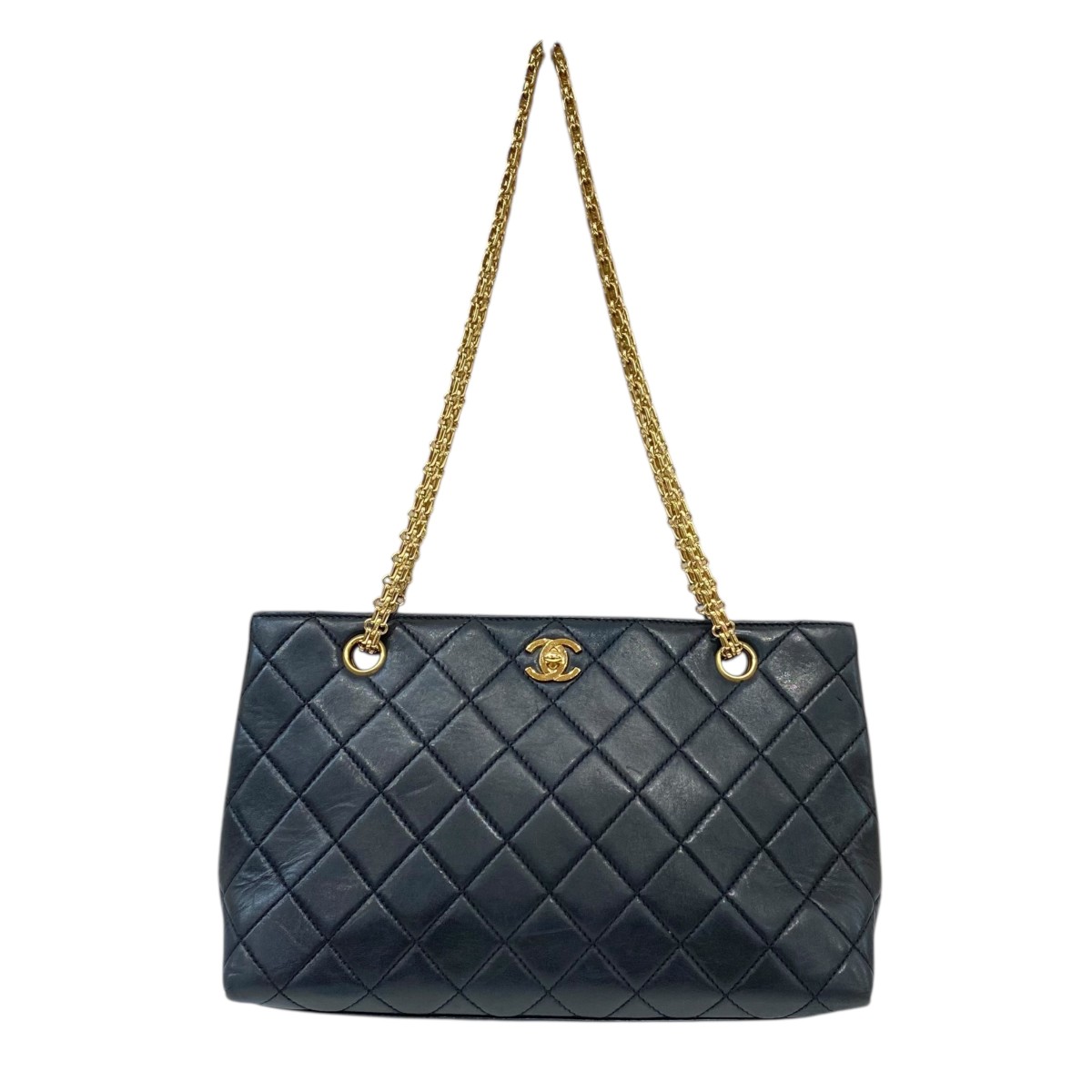 【中古】 CHANEL マトラッセ チェーンショルダー トートバッグ 614**** ブラック 【価格見直し】