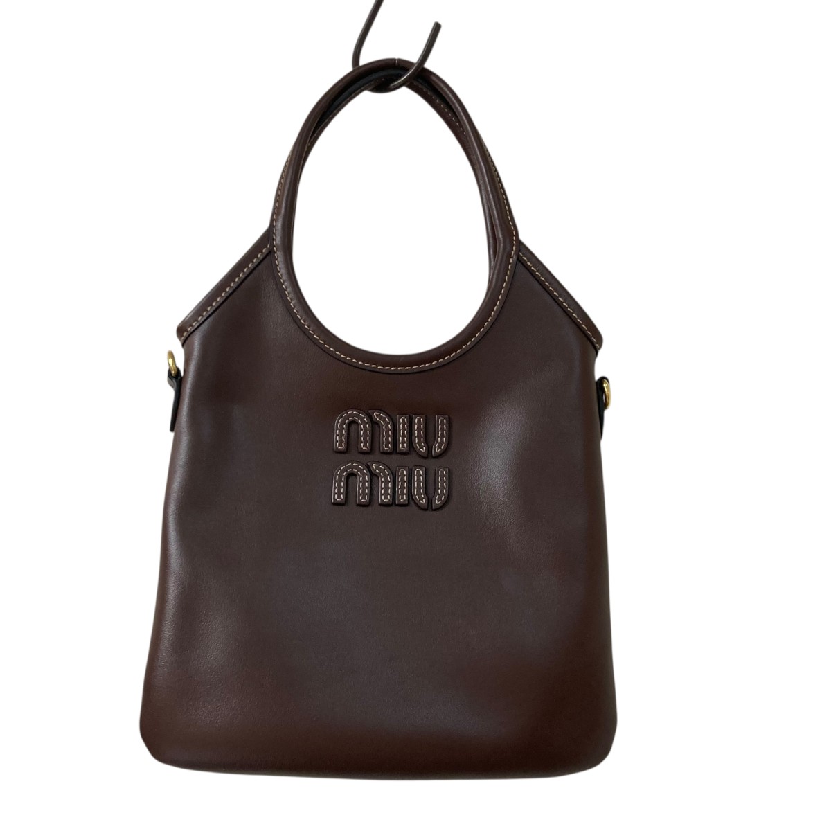 【中古】MIU MIU アイビー なめし革 ハンドバック 2WAYショルダーバッグ 5BA281 赤銅色 【120526】（ミュウミュウ）