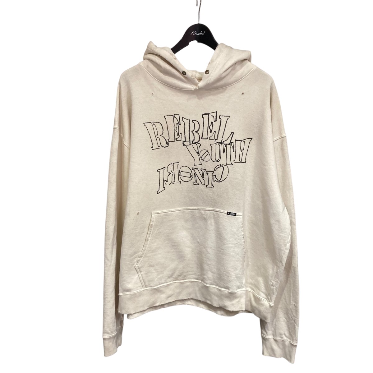 【中古】\u003cBR\u003eKAMIYA\u003cBR\u003e24AW CRAYON Breached Hoodie クレヨンブリーチパーカー G13固定ディスク062 象牙色 大きさ：M\u003cBR\u003e【通貨価値思いなおす】