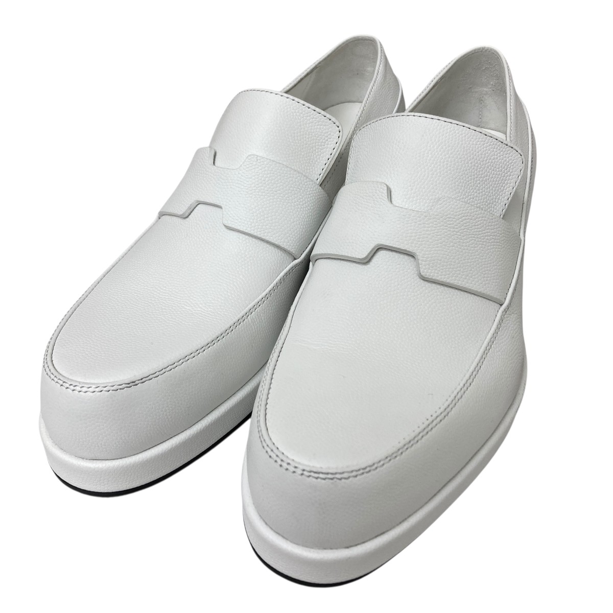 【中古】\u003cBR\u003eHERMES\u003cBR\u003eGatsby loafer ギャツビーモカシンシューズ 白いこと×黒いこと 大きさ：37\u003cBR\u003e【必要経費思いかえす】