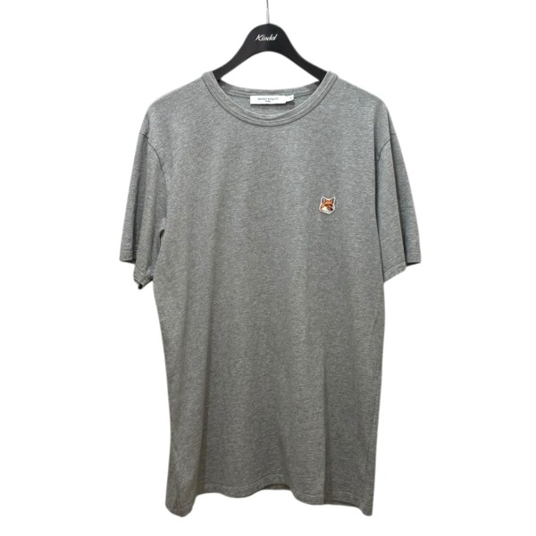 【中古】 MAISON KITSUNE　 FOX HEAD PATCH ワンポイントTシャツ グレー サイズ：XL 【210625】（メゾンキツネ）