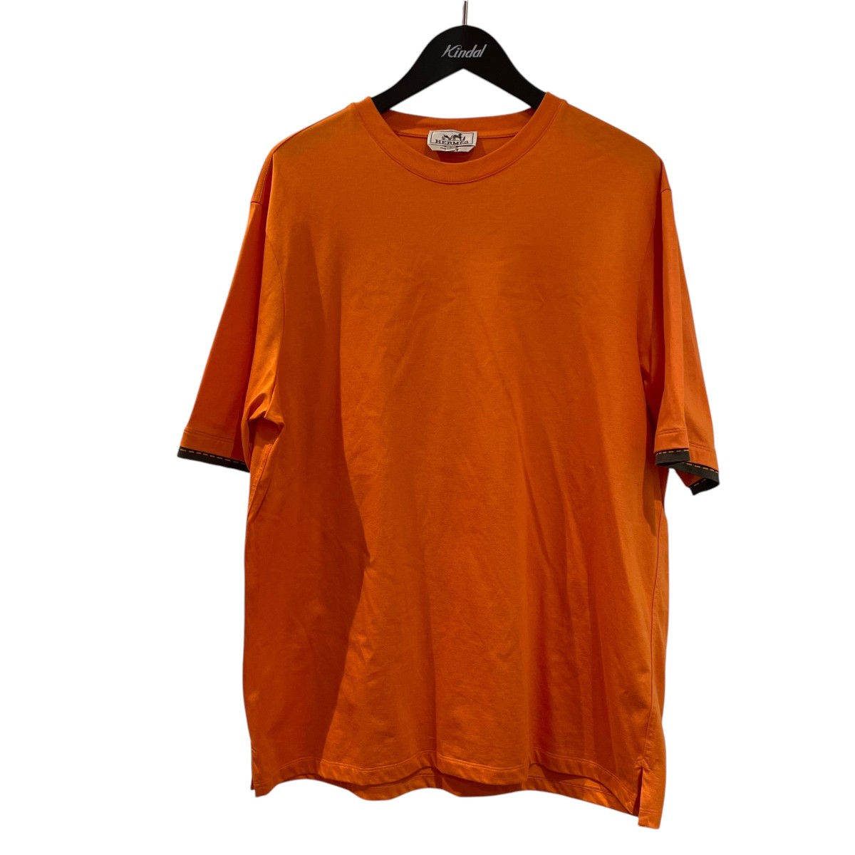 【中古】HERMES 半袖カットソー オレンジ色 大きさ：L 【220526】（エルメス）