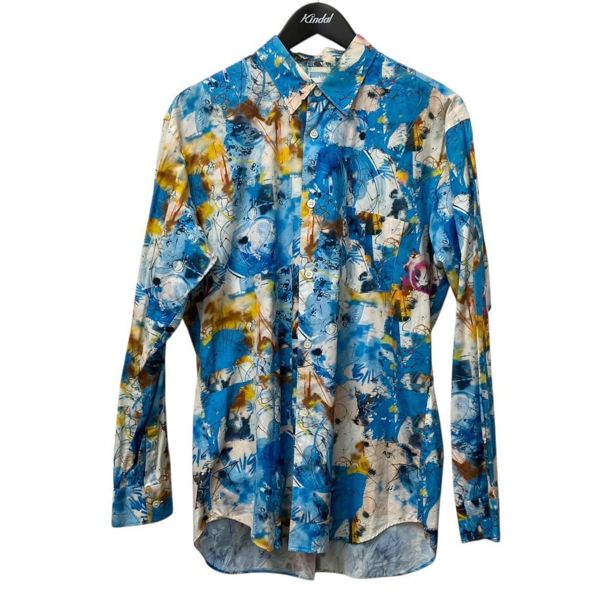 【中古】 COMME des GARCONS SHIRT 総柄シャツ W20842 ブルー サイズ：M 【価格見直し】