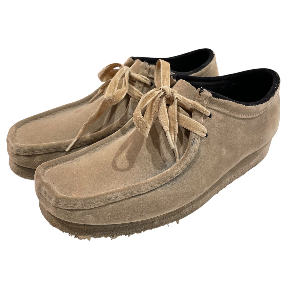 【中古】 CLARKS×SEVEN BY SEVEN PIGMENT SPRAYING SHOES レザーシューズ 61605367 ベージュ サイズ：SIZE 27cm 【価格見直し】