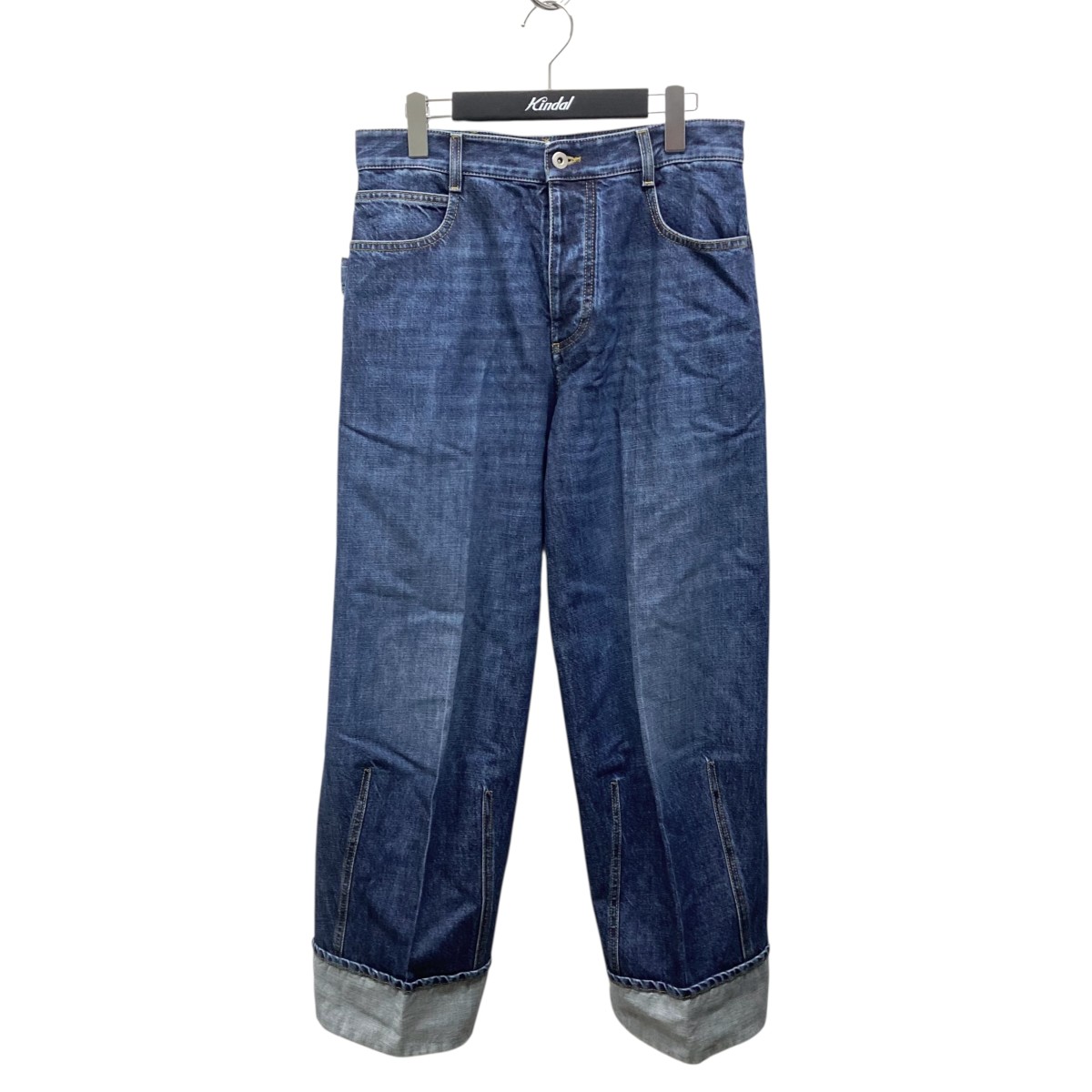 【BOTTEGA VENETA】25SS＊カラー ターンアップ デニムパンツ ミッドブルーヴィンテージ インディゴウォッシュド ワイドレッグ