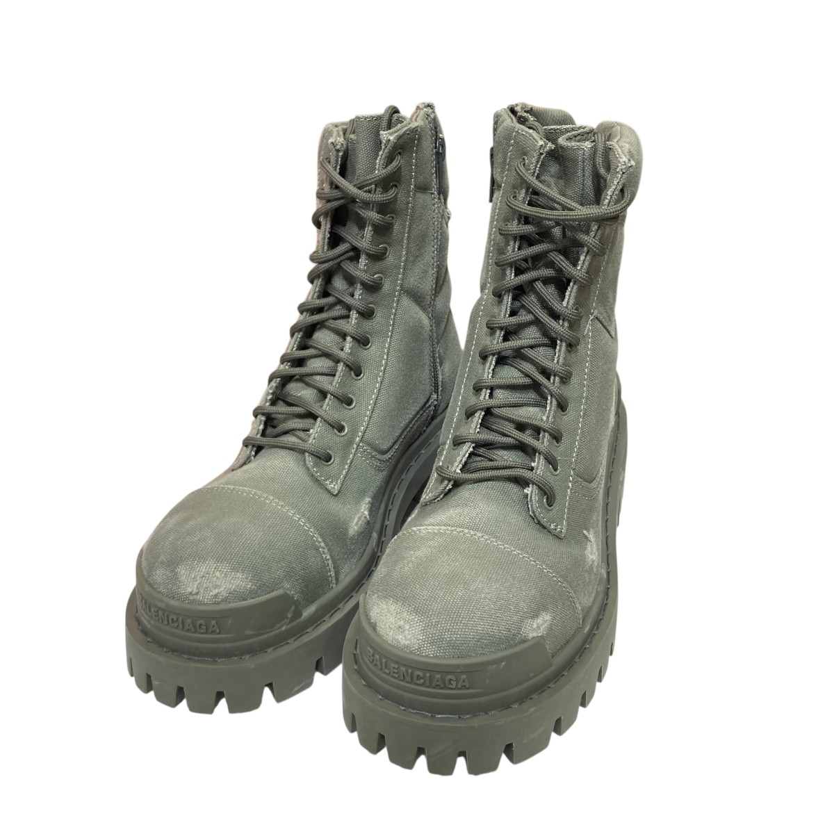 【中古】\u003cBR\u003eBALENCIAGA\u003cBR\u003e不都合産業コンバットブーツ 694060 オリーブ 大きさ：36\u003cBR\u003e【通貨価値思いなおす】