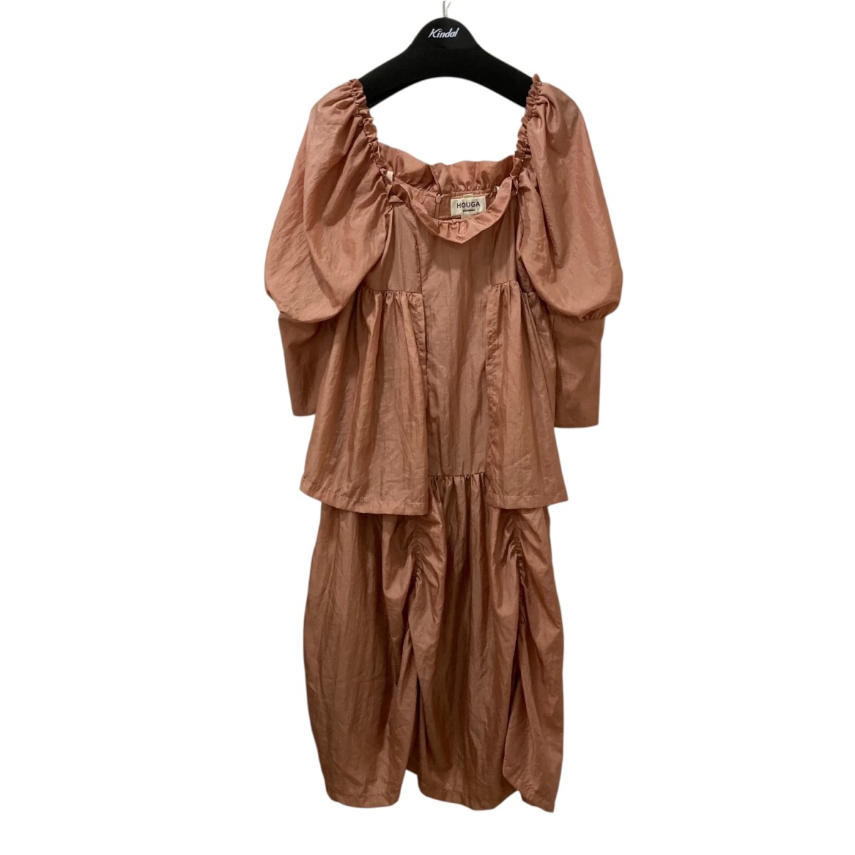 【中古】\u003cBR\u003eHOUGA\u003cBR\u003edragee dress レイヤードナイロンワンピース HW08FD07 サクラ色\u003cBR\u003e【必要経費思いかえす】