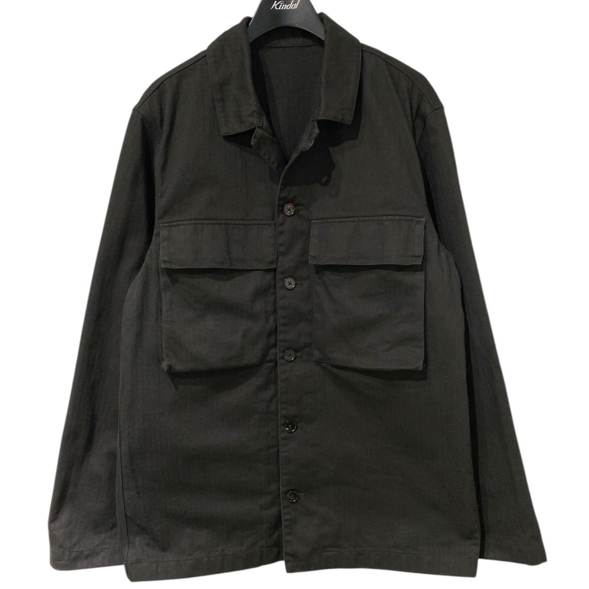 【23AW】JIL SANDER_man / ウールサージ オーバーシャツ / Black Sharp Wool Gabardine Shirt in Black – SVRN