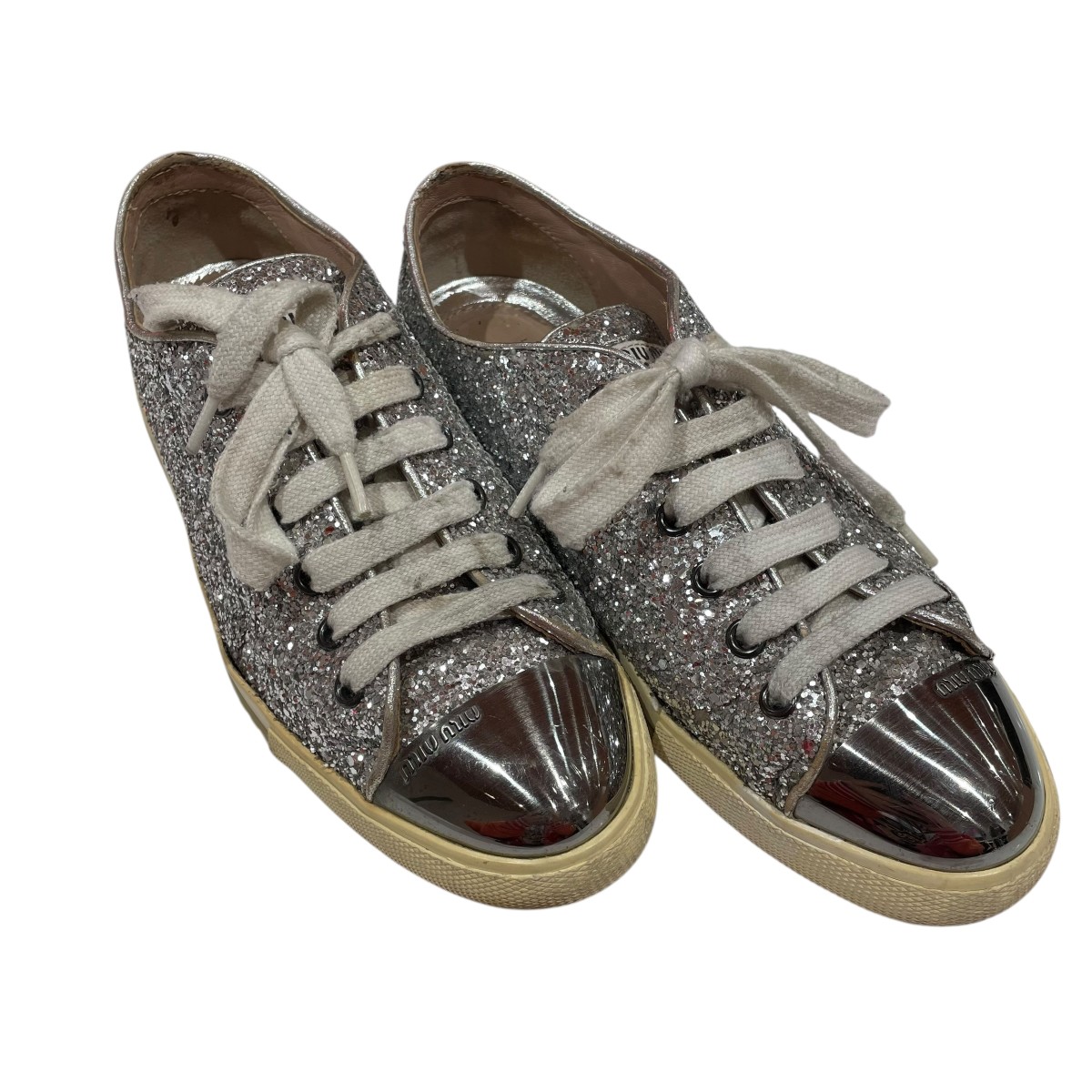 楽天市場】【中古】 MIU MIU ミュウミュウ パテント クリスタル厚底