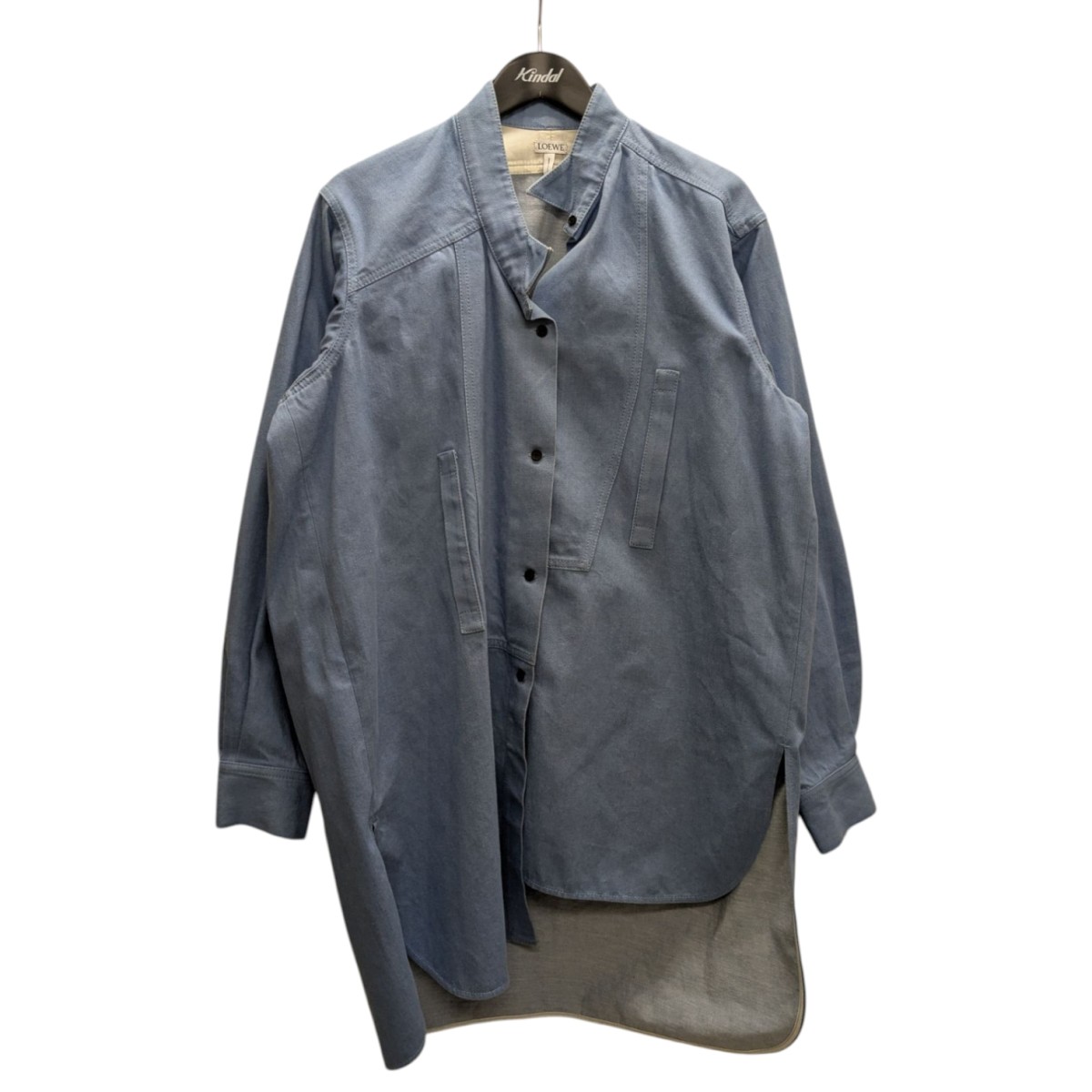 LOEWE ロエベ 23AW ストライプ デコンストラクテッド シャツ S359Y05X52 ブルー 34 ITFSG5C9WP28 LOEWE ロエベ 23AW ストライプ デコンストラクテッド シャツ