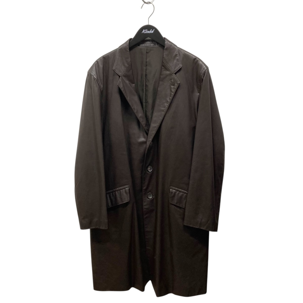 【中古】 Yohji Yamamoto pour homme 99AW レザーコート HN-J55-724 ブラウン サイズ：S 【価格見直し】