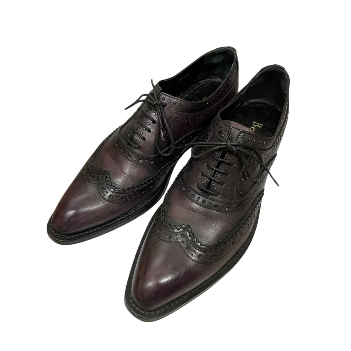 【中古】<br>Berluti<br>ウイングチップレザーシューズ パープル サイズ：38<br>【価格見直し】
