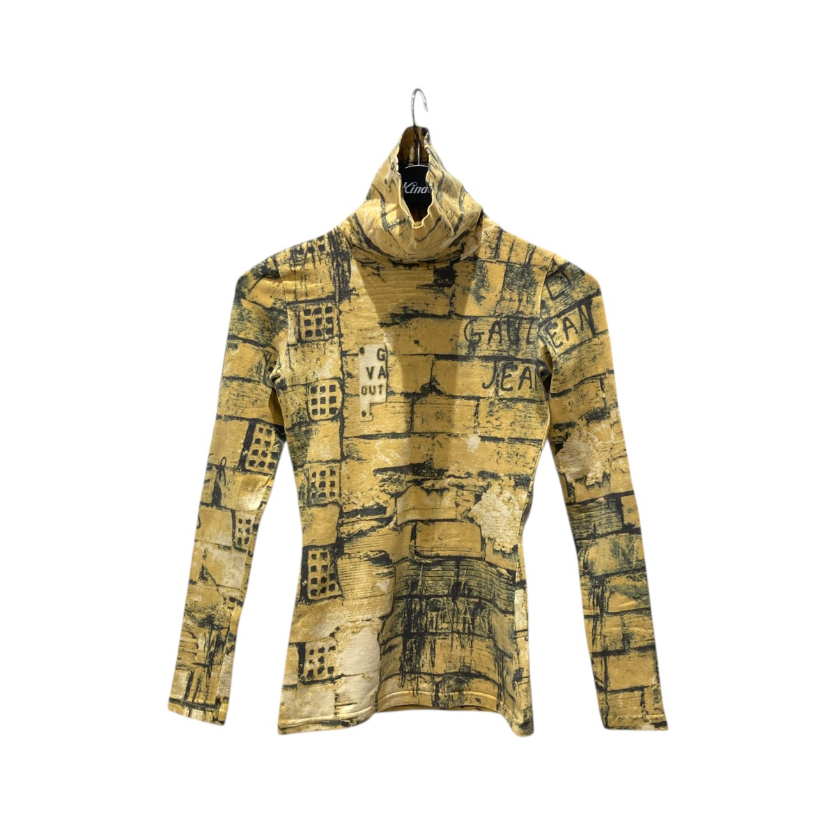 【中古】 Jean Paul GAULTIER 90s “Fight Racism” turtle neck タートルネックカットソー イエロー サイズ：40 【価格見直し】