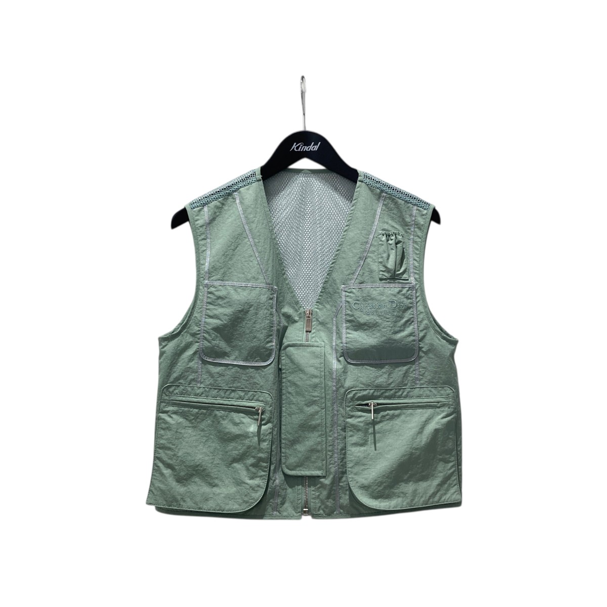 【中古】\u003cBR\u003eChristian Dior\u003cBR\u003eMulti Pocket Zipup Vest より良い 383C670A5771 緑であること 大きさ：44\u003cBR\u003e【通貨価値思いなおす】