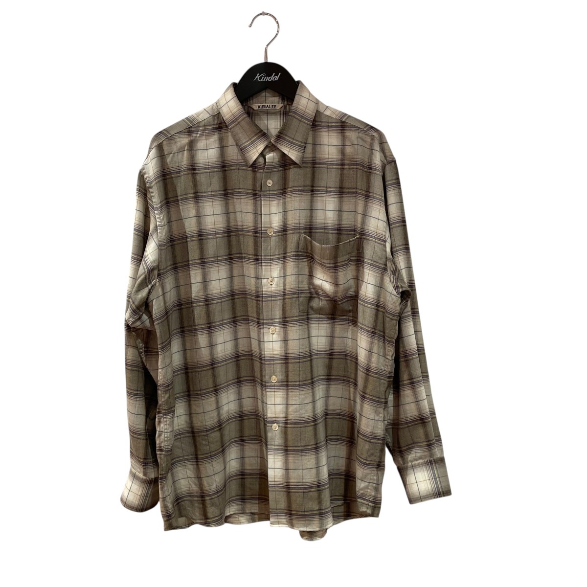 AURALEE オーラリー スーパーライト ウール シャツ サイズ:3 22AW オーラリー AURALEE 19AW 日本製 SUPER LIGHT WOOL CHECK SHIRTS