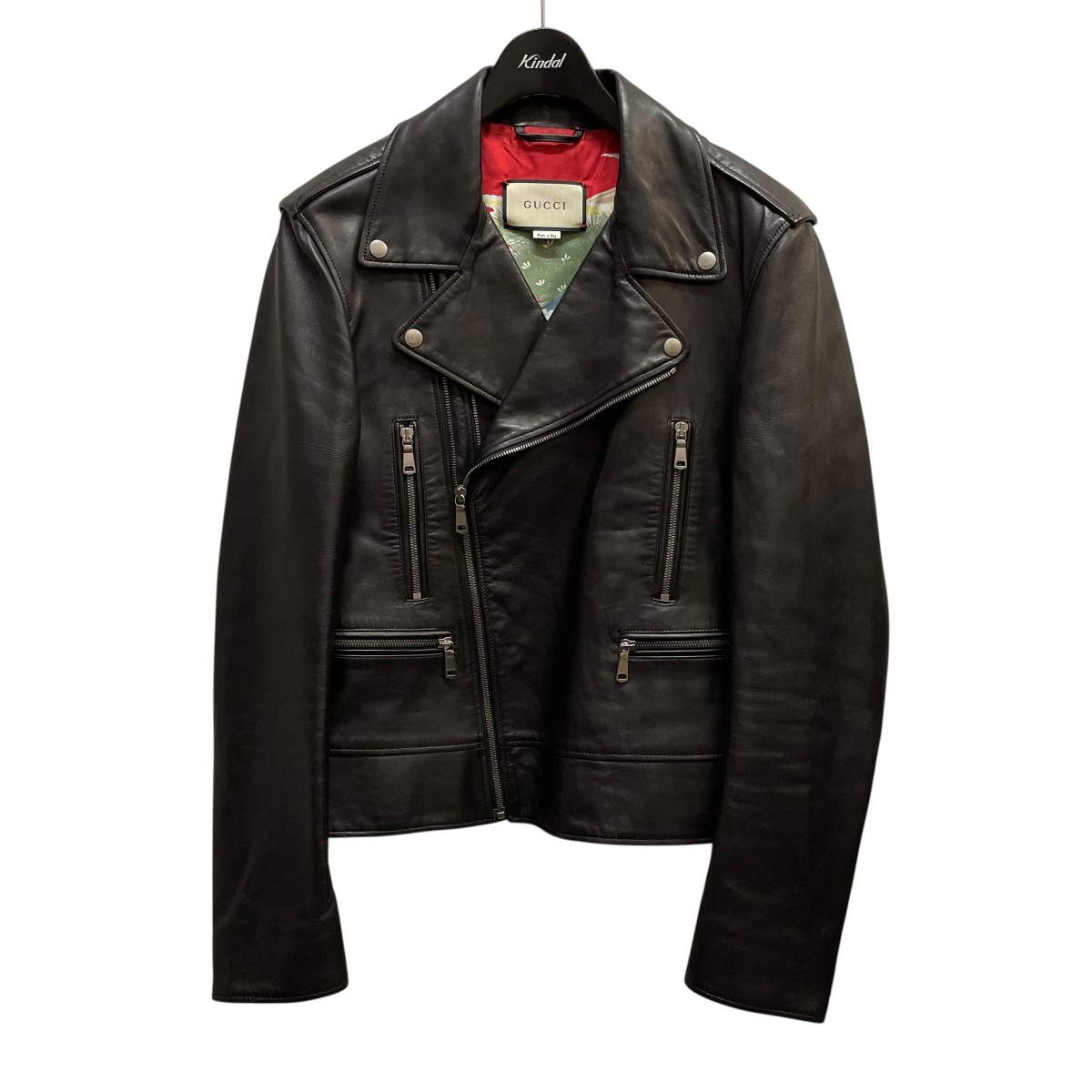 GUCCIグッチレザージャケット 楽天市場】美品 グッチ 18SS シングル レザー ライダース