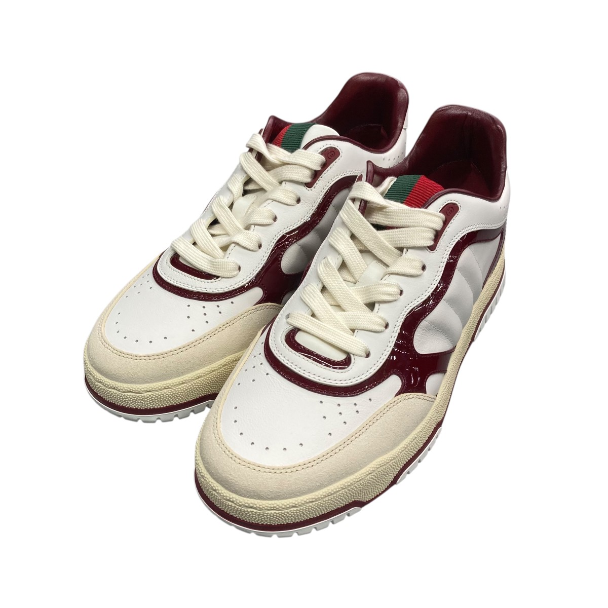 【GUCCI】期間限定セール中！レザー＆メッシュ スニーカー 未使用 GUCCI グッチ レザー スニーカー697882 BASKET