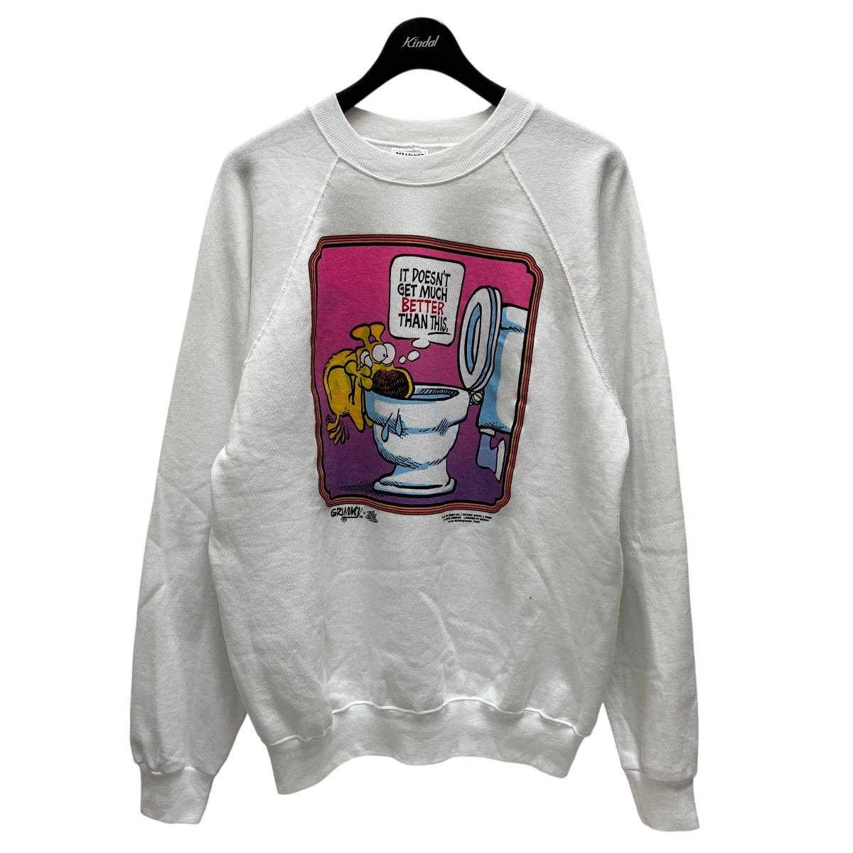 【中古】 Hanes　 80’s vintage Mother Goose and Grimm クルーネックスウェット ホワイト サイズ：XL 【020725】（ヘインズ）