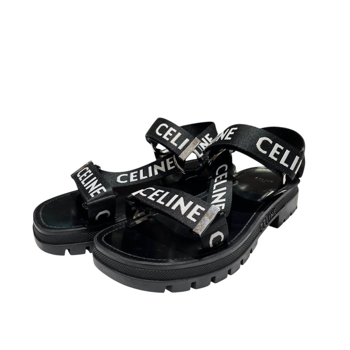CELINE サンダル LEO STRAPPY 346742208C ベルクロ ストラップ セール 12%OFF】セリーヌ CELINE CELINE サンダル LEO STRAPPY