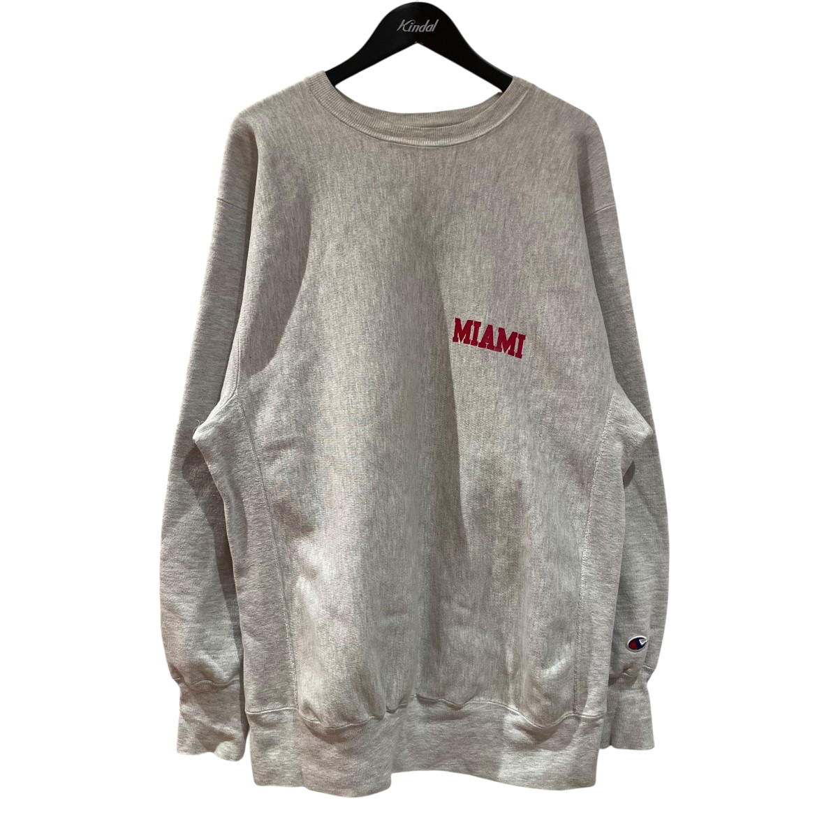 【中古】 Champion 90s USA製 バックプリント オーバーサイズスウェット ライトグレー サイズ：SIZE XXL 【価格見直し】