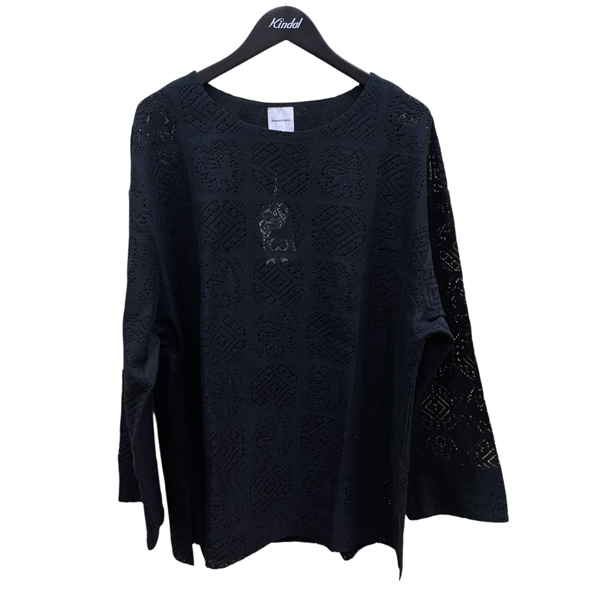 【中古】 SASQUATCHfabrix. 23SS JAH LION LACE L S SMOCK 長袖カットソー 23SS-CSL-003 ブラック サイズ:L 【090426】(サスクワァッチファブリックス.)