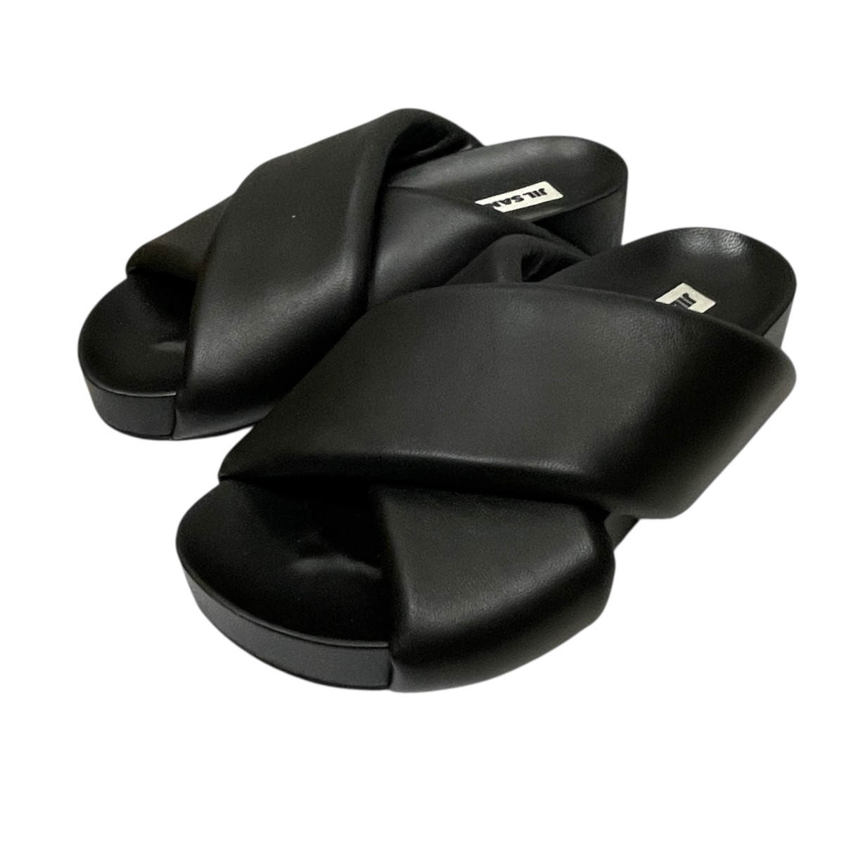 【中古】 JIL SANDER　 クロスバンドサンダル ブラック サイズ：表記無し 【150326】（ジルサンダー）
