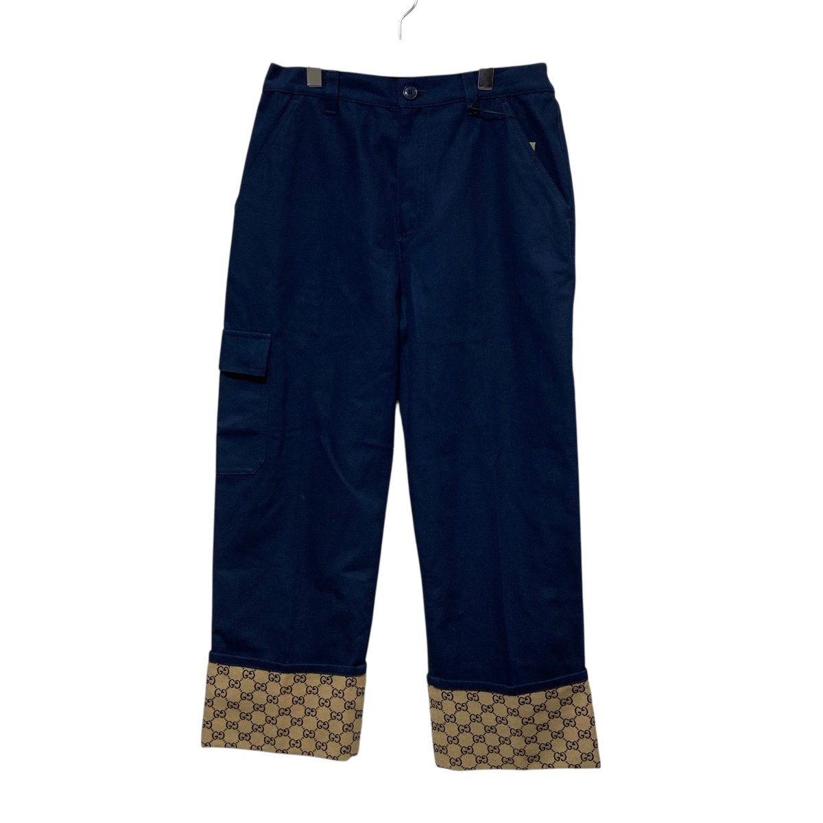 【中古】 GUCCI GG柄コットンキャンバスパンツ 753122 ネイビー サイズ:46 【価格見直し】
