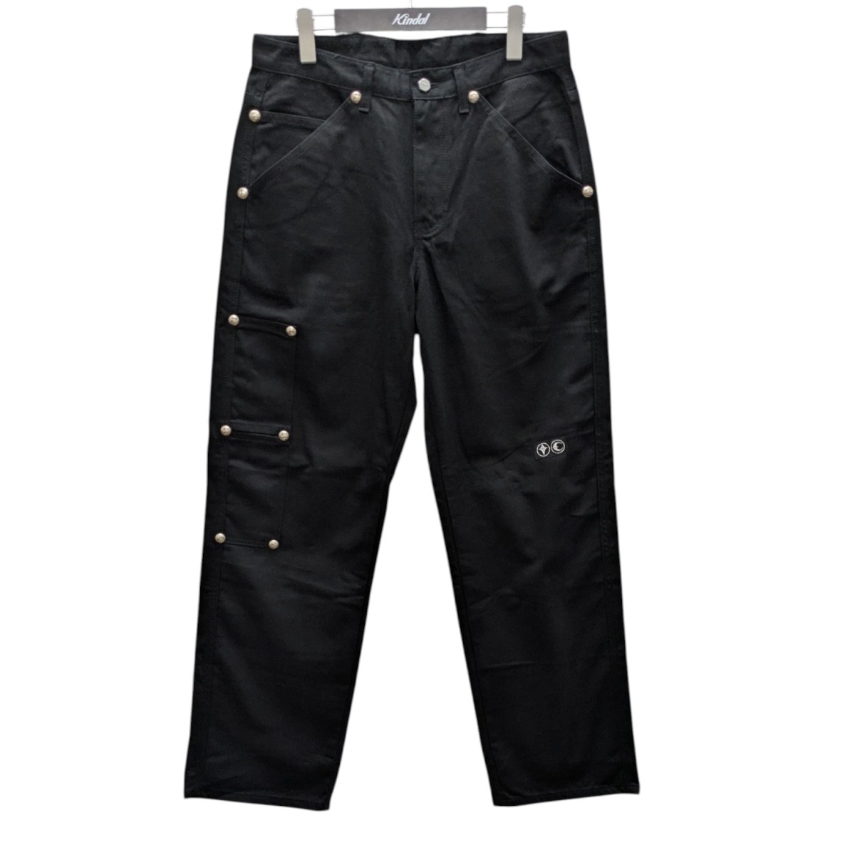 値下　Thug club スタッツ付きブラックデニムパンツ Thug Club × Dickies サグクラブ × ディッキーズ FW24 DOUBLE