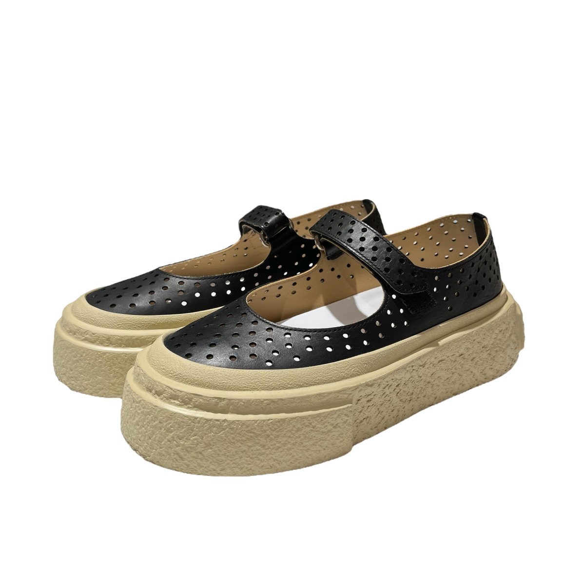 【中古】 MM6 Maison Margiela S66WS0100 Chunky Gambetta Shoes ベルクロ チャンキーシューズ ブラック×ベージュ サイズ：38 【価格見直し】