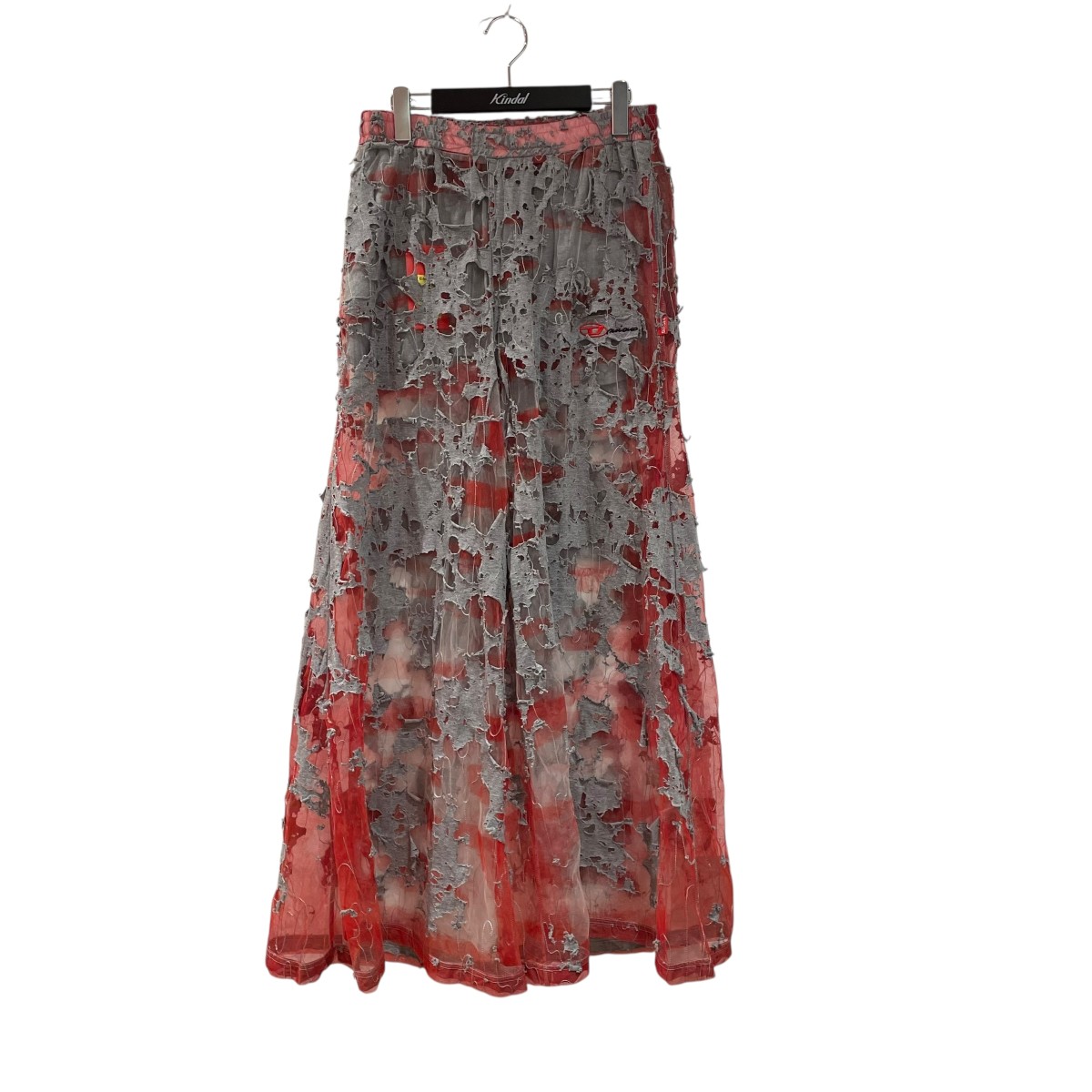 【中古】 DIESEL×DAMIANO DAVID P DAM DEVOR DD パンツ A17756 グレー×レッド サイズ：S 【価格見直し】