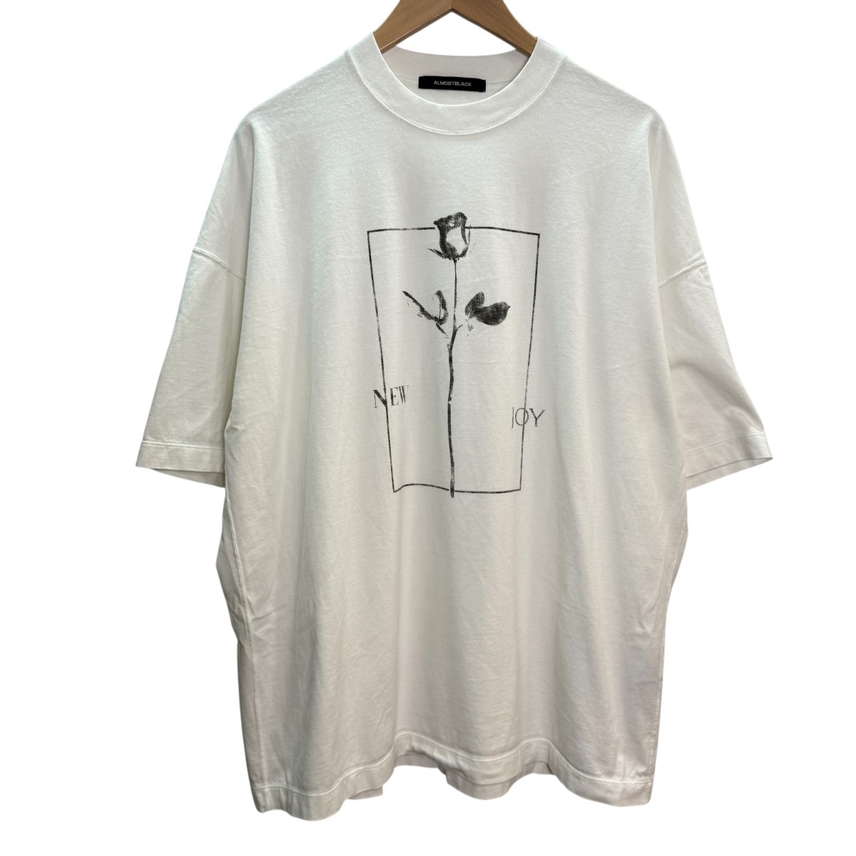 【中古】 ALMOSTBLACK　 25SS／ CREW NECK PRINT T クルーネックプリントTシャツ 25SS-CS04 ホワイト サイズ：3 【110725】（オールモストブラック）
