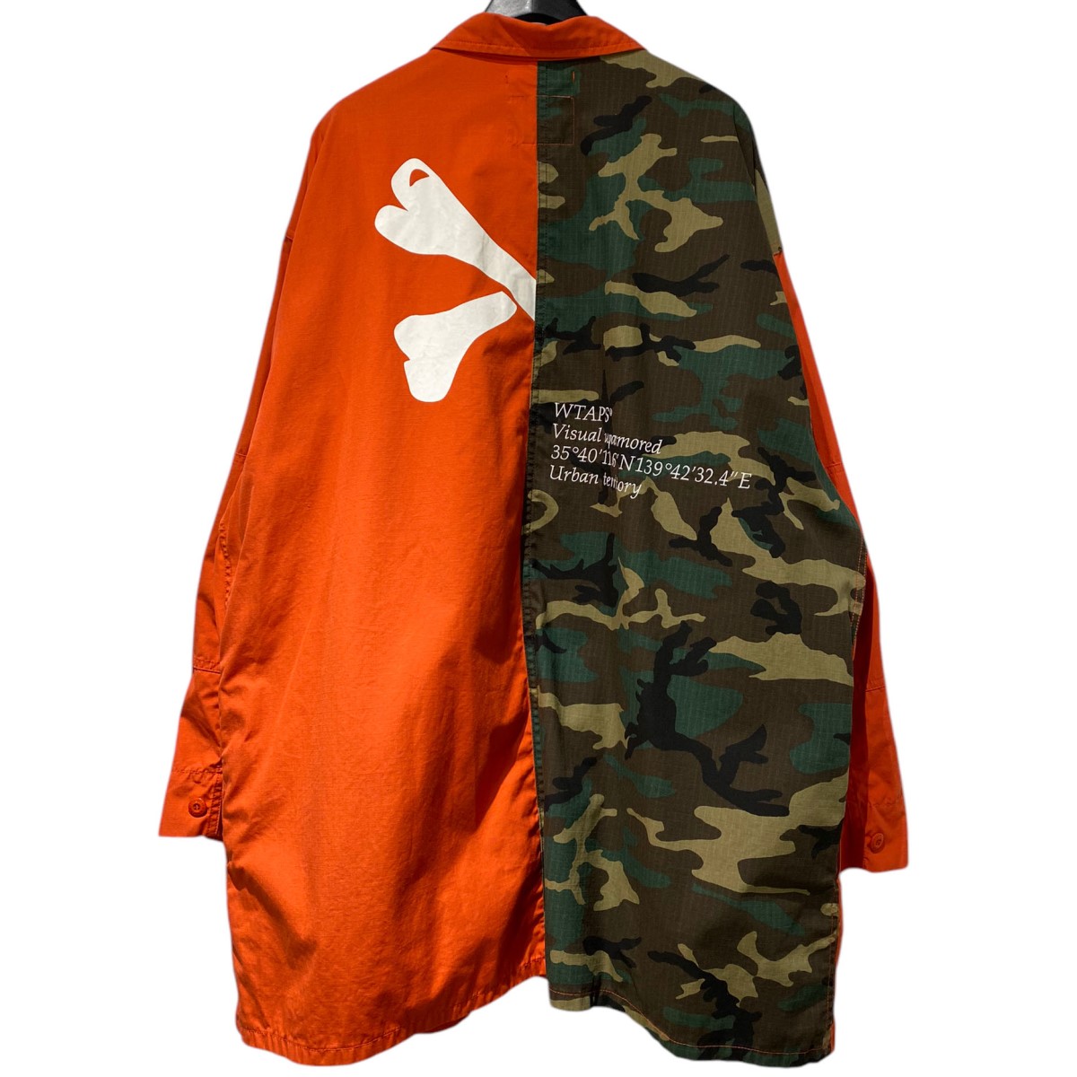 【中古】 WTAPS 18AW GIP-STORE限定Guardian 01 Jacketリップストップドッキング切替ミリタリージャケット オレンジ サイズ：02(オーバーサイズ) 【価格見直し】