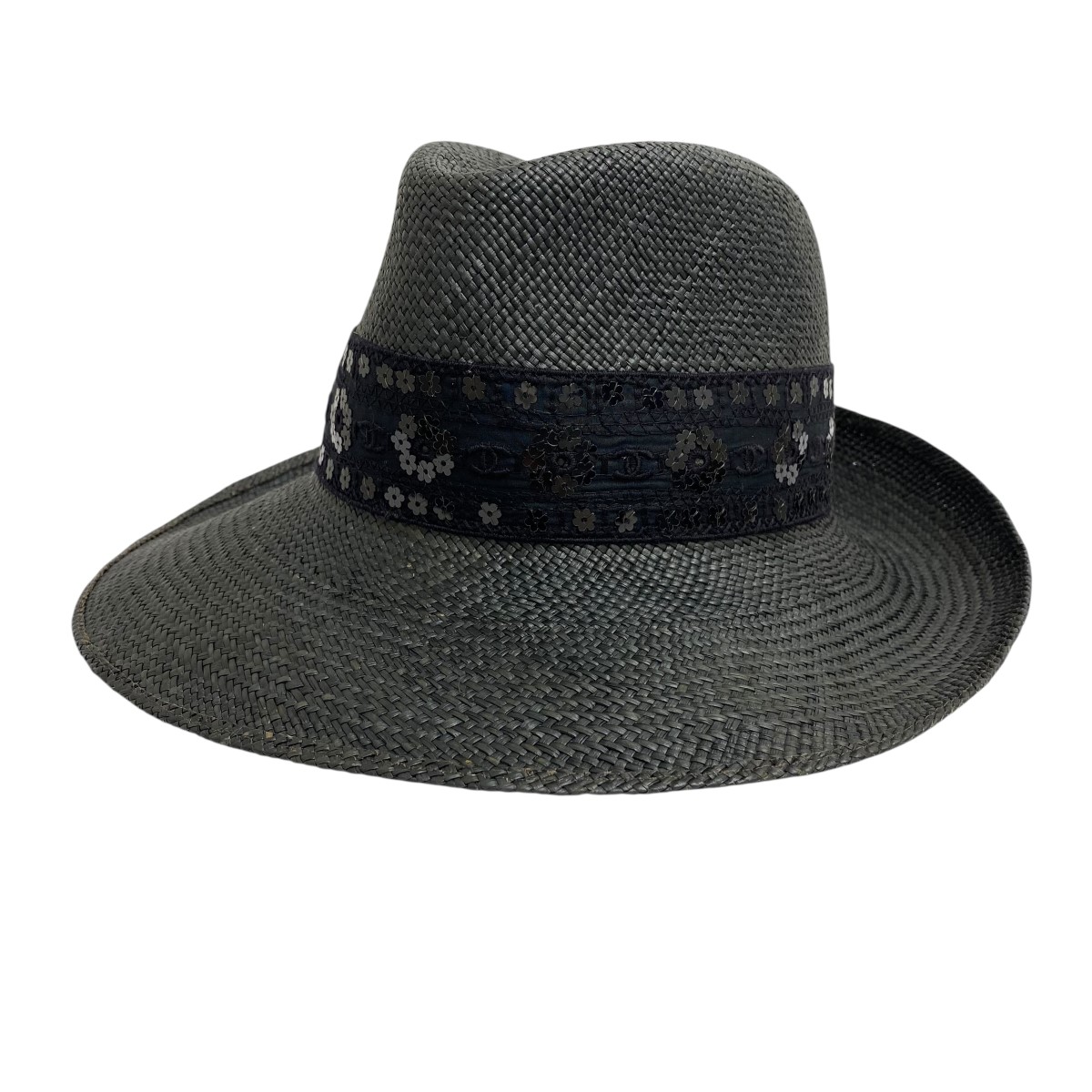 【中古】CHANEL かんかん帽 薄墨色 【160426】（シャネル）